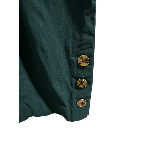 🍒 2/$20 🍒 Roz & Ali Womens Size 6 Green Ankle Pants With Gold Button Detail - Picture 2 of 7